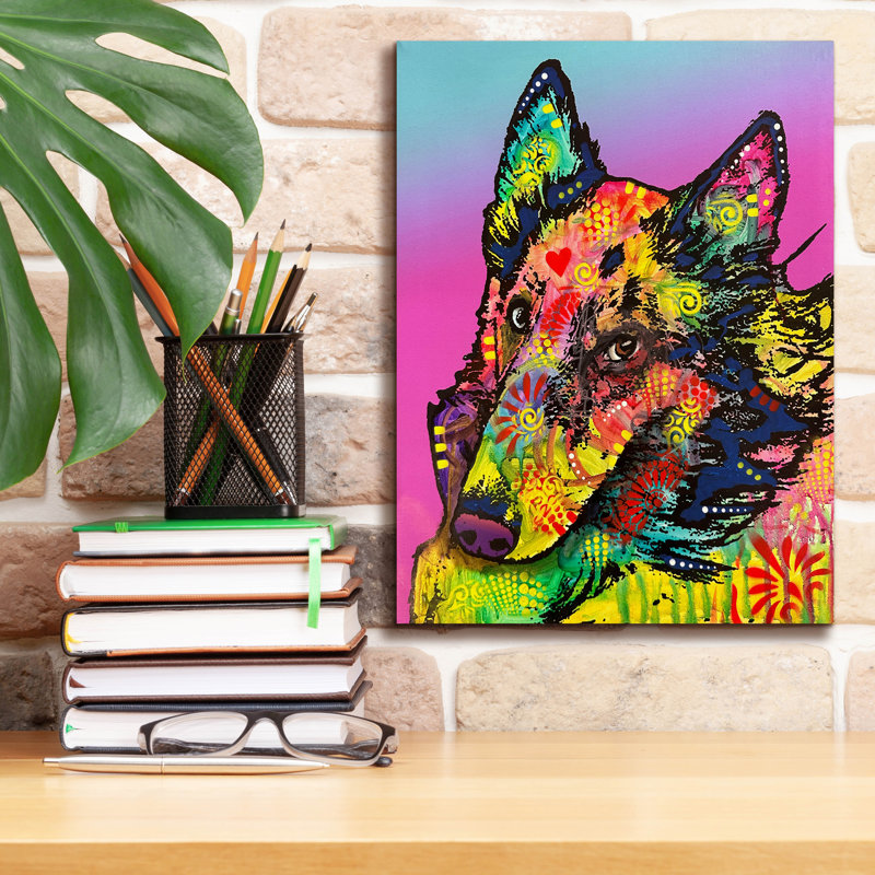 «Revert» par Dean Russo, art mural sur toile, H 16 po x l 12 po x P 0,75 po