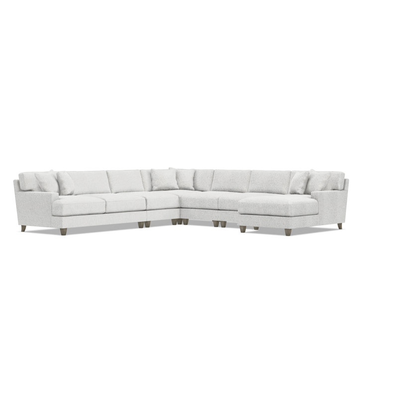 Mila Sectional, White Polyester, 33.5" H x 137" W x 137" D, Right Hand Facing