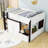 Full Size Loft House Bed with Ladder and Cabinet-1159125364