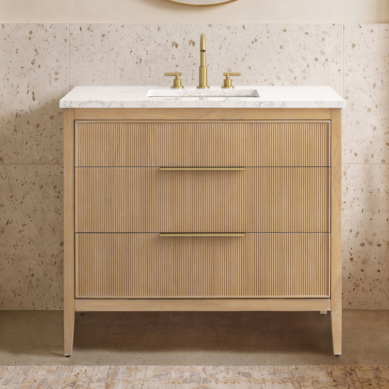 Emma 42" W Single Vanity, Classic Oak