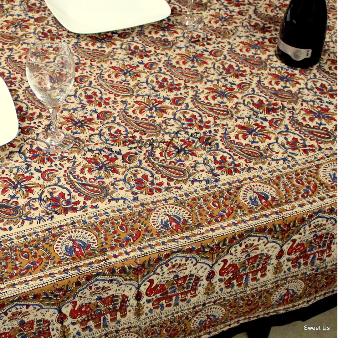 Cotton Floral Tablecloth Rectangle Bungalow Rose