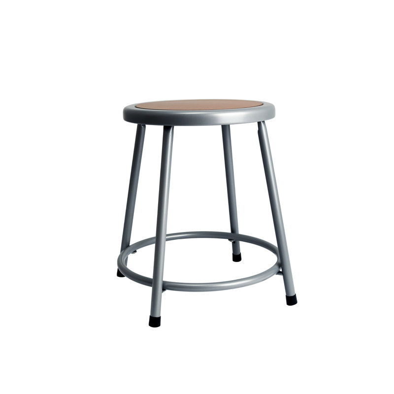 Felix Steel Stool, Assembly Ready, Brown/Gray, Gray, Short Height (18" Seat Height)