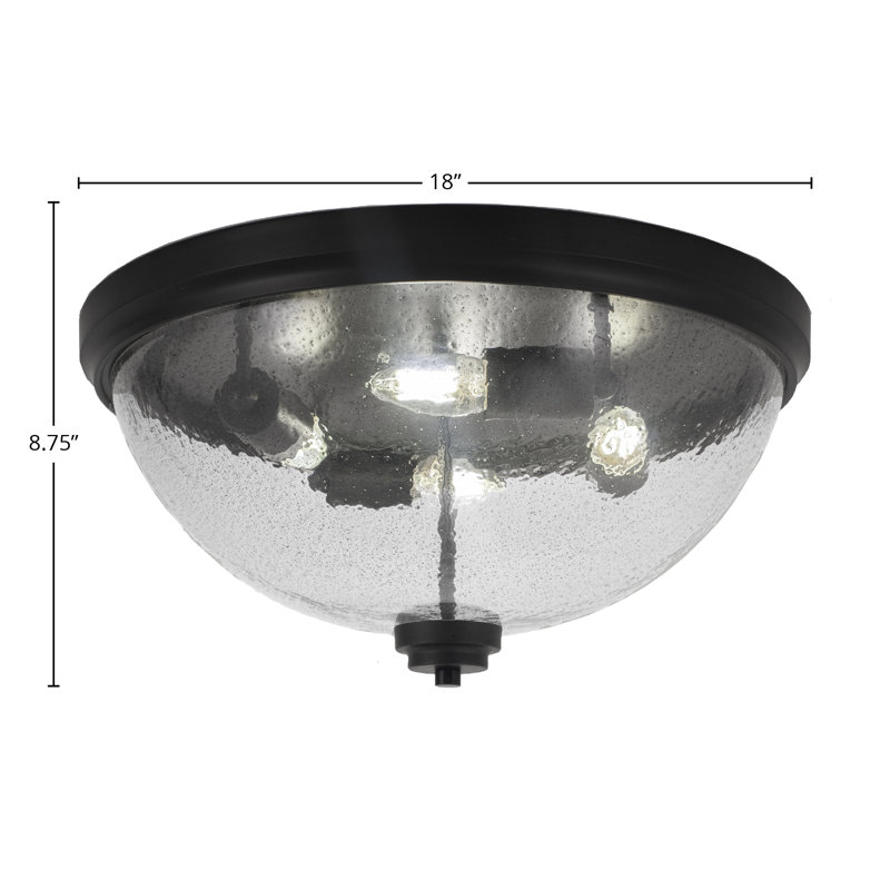 Plafonnier encastré 18 po, 4 ampoules, Noir mat