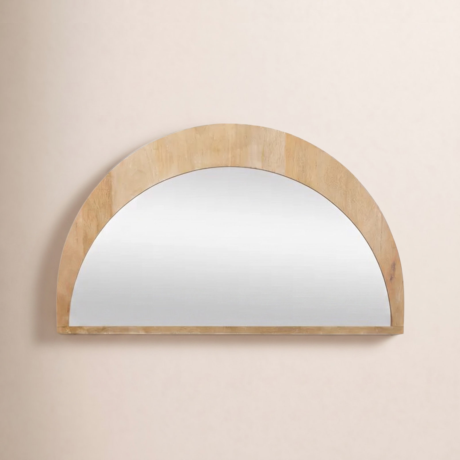 Vixe Solid Wood Mirror, 22.3" x 36", Light Brown
