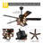 52" Black Farmhouse Ceiling Fan with Light and Remote Control, 6-Speed DC Motor, DIY Shape Adjustable Ceiling Fan for Bedroom, Living Room