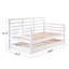 Lit de jour simple avec lit gigogne et garde-corps - Canapé-lit en bois de pin blanc, capacité de 350 lb, peu encombrant pour la chambre à coucher / le salon