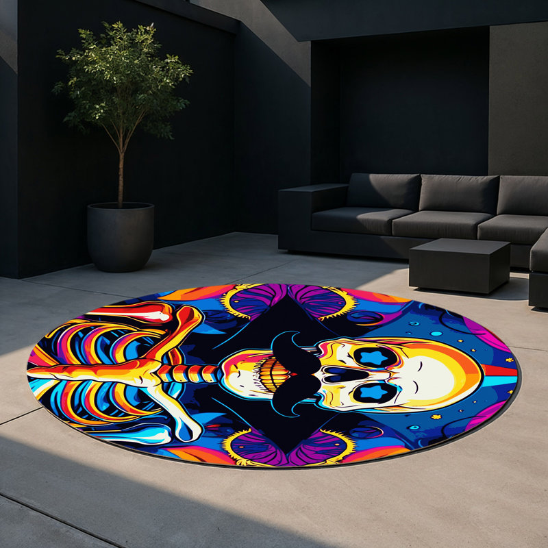 Kaleidoscope Radiance Indoor And Outdoor Area Rug, Round 5'