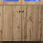 Armoire à dôme intelligente en MDF avec grain de bois naturel Smart Led-intégrée - rangement idéal pour les collations et les boissons