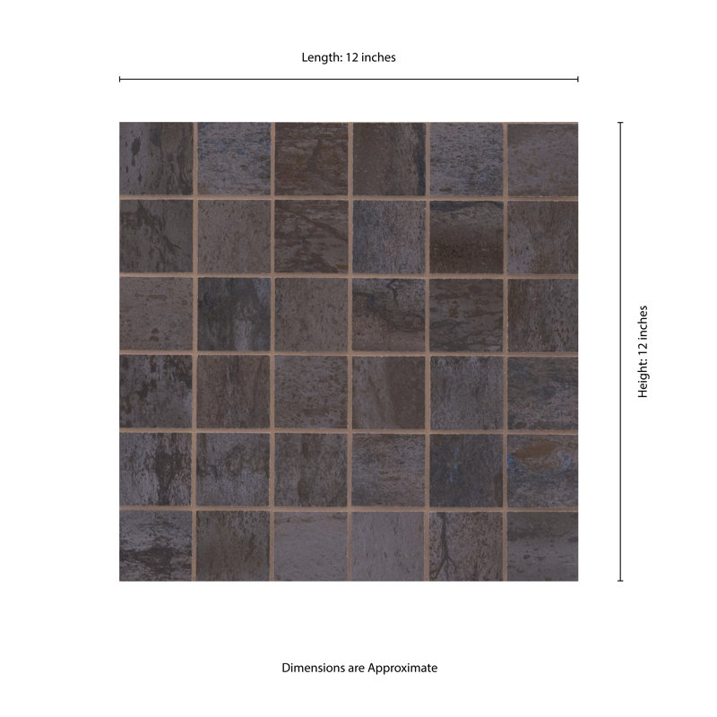 Vante 12 in. x 12 in. Matte Porcelain Mosaic Floor and Wall Tile, Forge