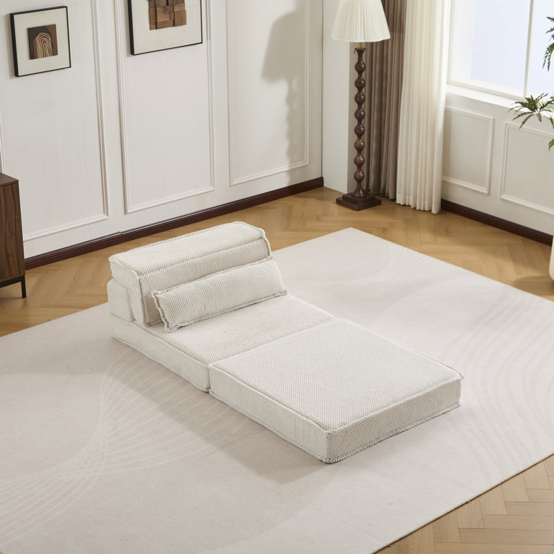 Canapé à compression, canapé-lit convertible au sol, canapé modulaire diy désossé, aucun assemblage requis, tissu polaire circulaire, canapé simple surdimensionné avec 1 coussin