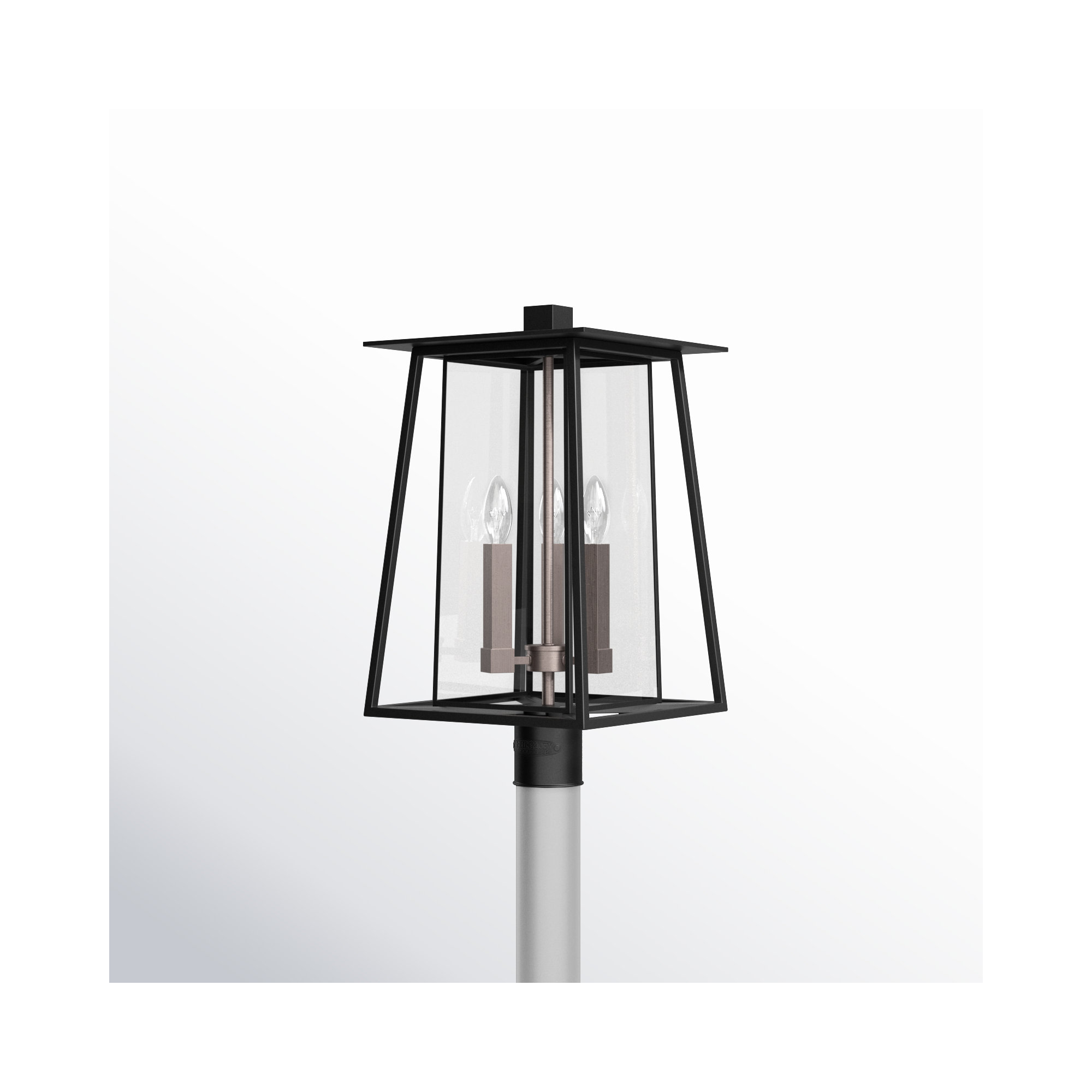Becket Clear Metal Outdoor Lantern Head, Black