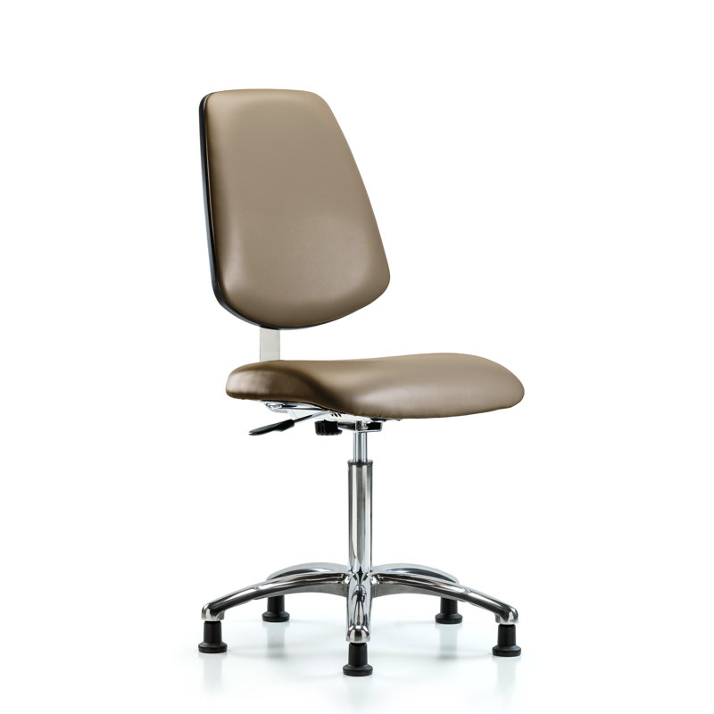 Kurosh Vinyl Task Chair, Beige, Glides, 29'' H