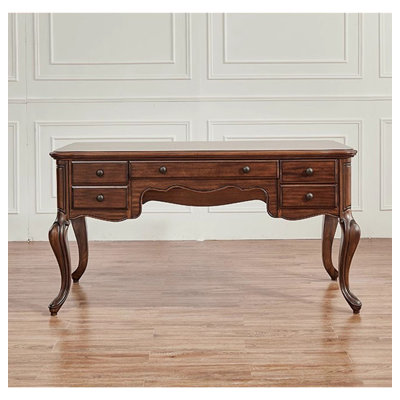 Bureau en bois massif American Classic: sculpture et fonctionnalité ornées