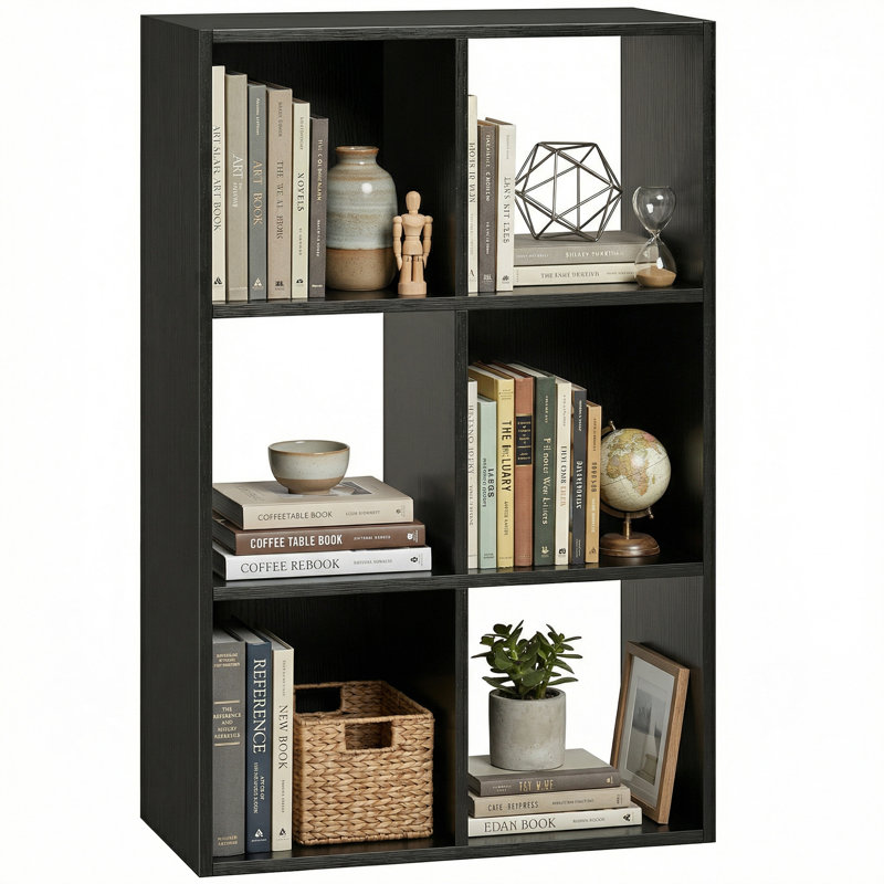 Iulfrith 93cm H x 60cm W Cube Bookcase, Black
