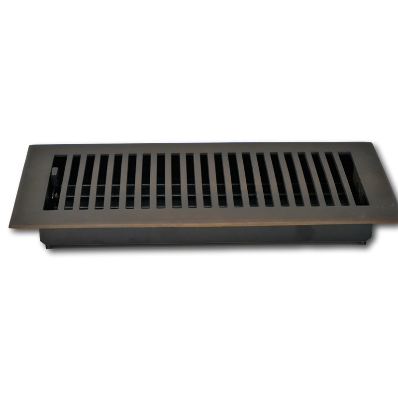 Madelyn Carter Solid Brass Contemporary Vent Cover with Damper - Floor & Wall Register, Oil Rubbed Bronze