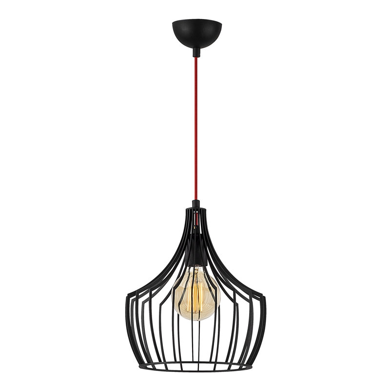 Lustre moderne noir, 27 po de diamètre x 49,6 po de hauteur | Corps en métal, douille E27 (40 W maximum) | Design industriel et scandinave, parfait pour la décoration intérieure, la salle à manger ou l'espace de vie, éclairage durable et élégant