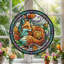 Panneau de vitrail d'automne Fox, H 12 po-348805100