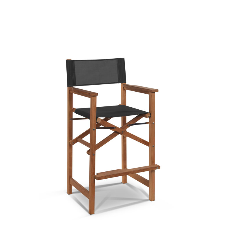 Capetown Teak Counter Height Directors Chair, Black, 45"H