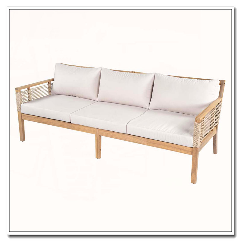 Ensemble de canapé de patio 5 pièces en bois d'acacia
