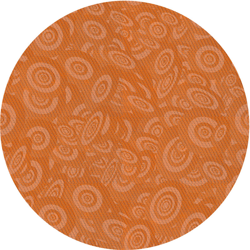 Tapis orange tissé à la machine, Rond 7 pi