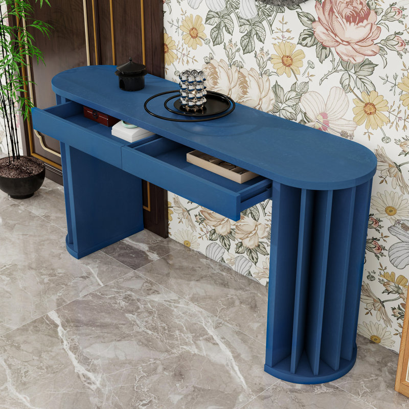 Console avec 2 tiroirs spacieux, Marine