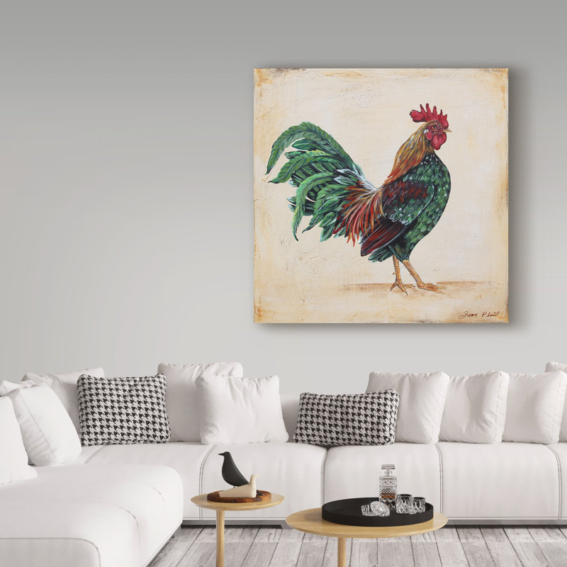Deagen 'Rooster 7' Print on Wrapped Canvas, 14" H x 14" W x 2" D