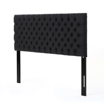 Upholstered Headboard In Charcoal Grey For Queen Size Bed, Contemporary Bed Grey, Fully Upholstered, Modern Design