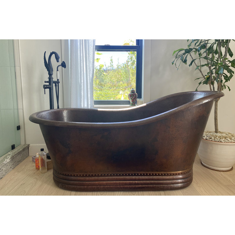 Baignoire 67 po en cuivre martelé