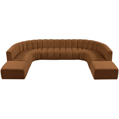 Hurlburt Upholstered Curved Sectional with Ottoman Reversible