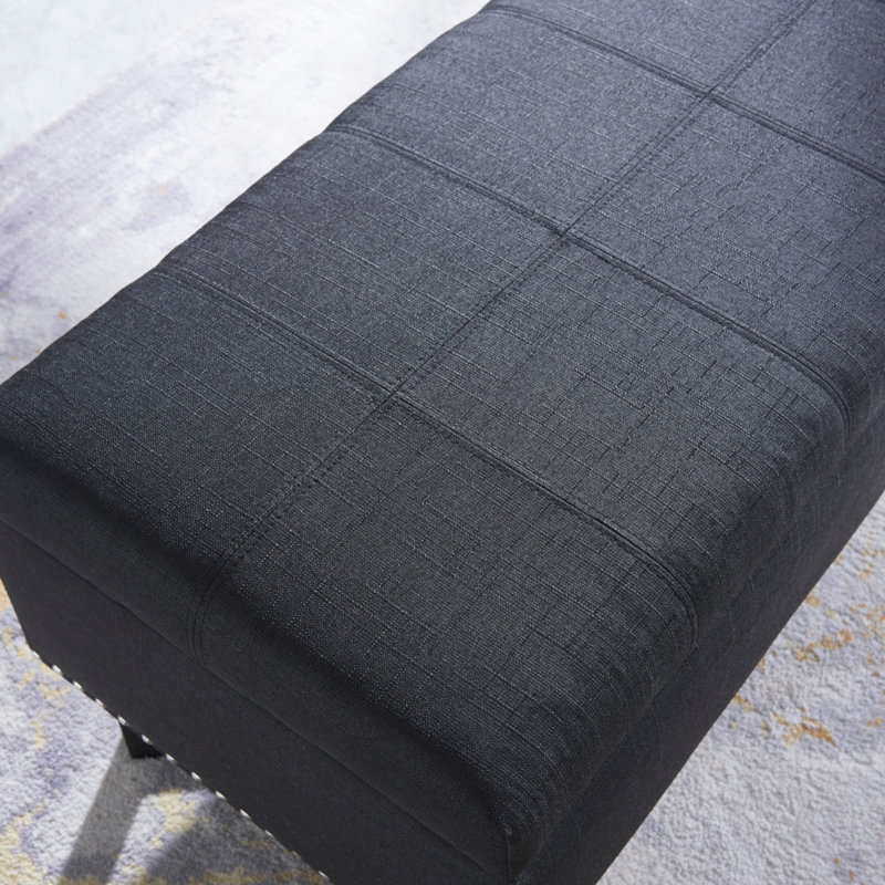 Banc de rangement à couvercle rabattable Arist, Noir