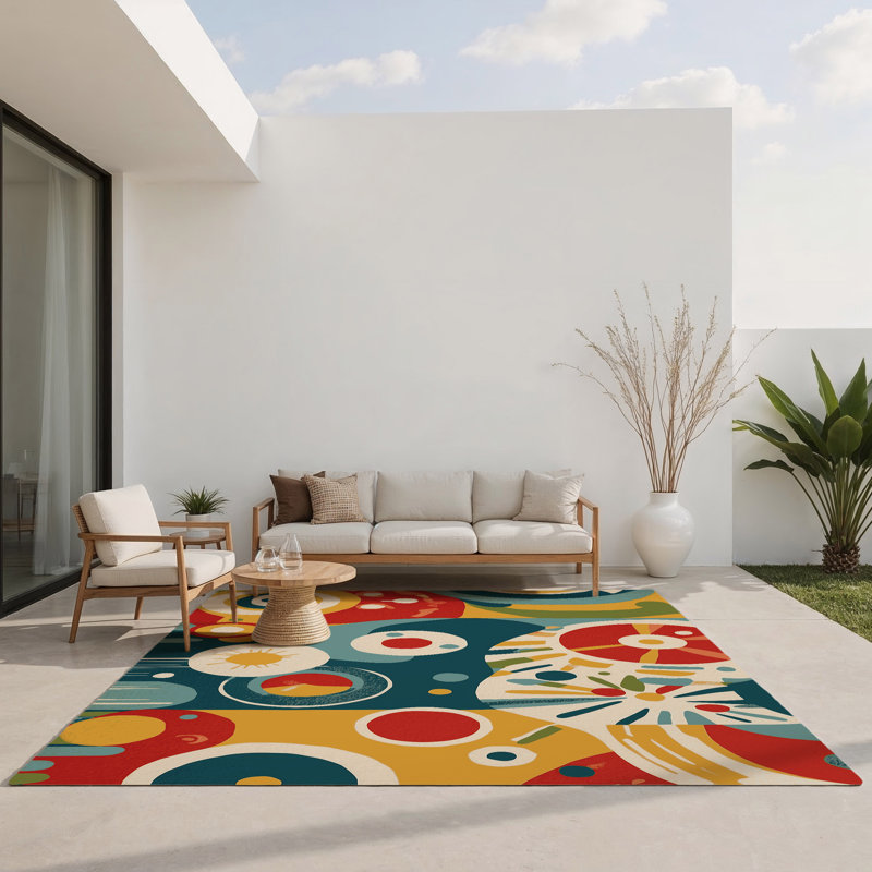 Quirky Sway Indoor And Outdoor Area Rug, Rectangle 2' x 3'