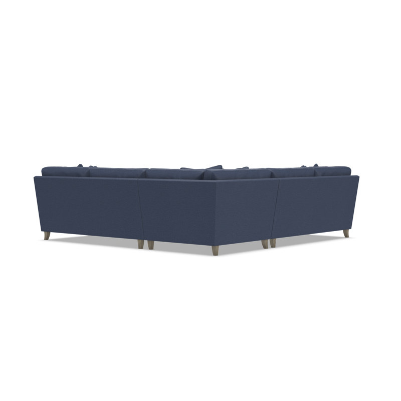 Mila Sectional, Blue Polyester, 33.5" H x 107" W x 107" D, Symmetrical