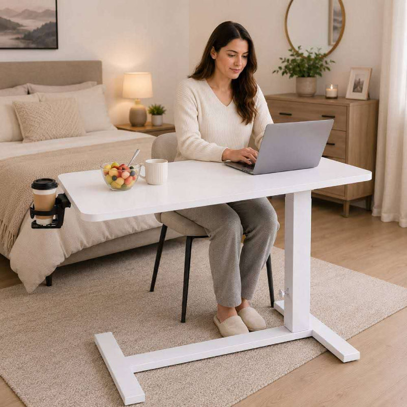 Movable White Laptop Desk