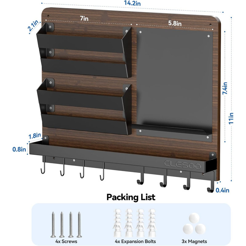 Manufactured Wood Wall Organizer