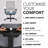 HON Ignition 2.0 Mid-Back Task Chair, Advanced Tilt, Black Frame, Carolina Blue