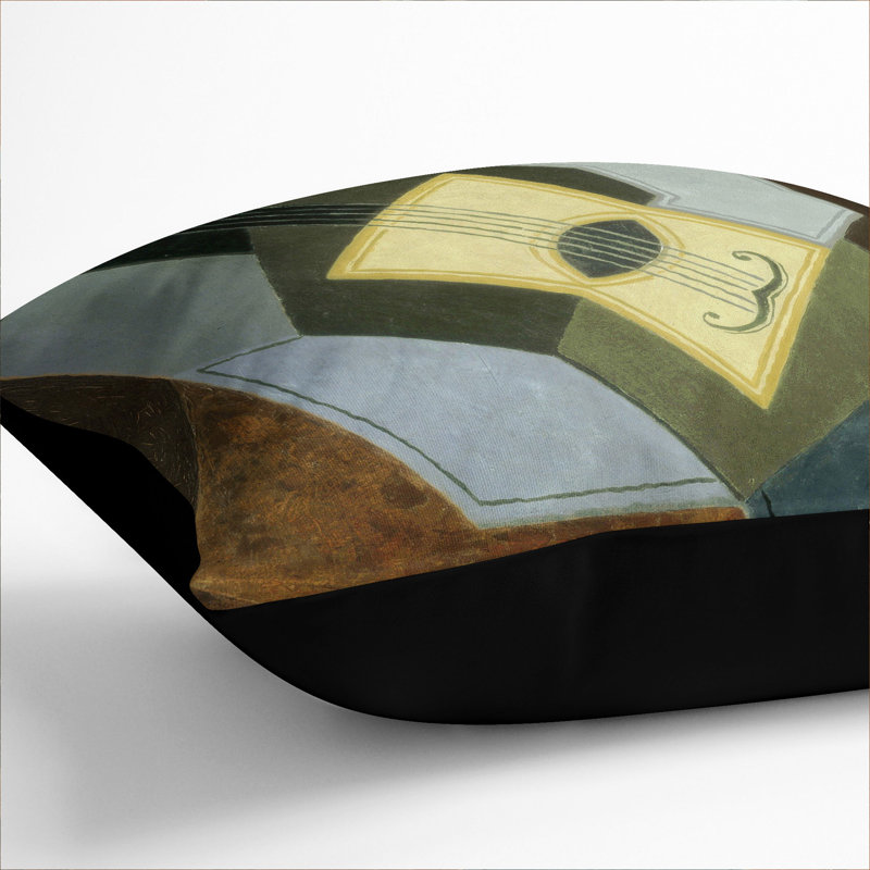 Guitar Vol.1 Square Throw Cushion, Black, 40cm H x 40cm W x 15cm D