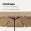 Garden Parasol with LED Strip Lights Polyester Outdoor Shade Summer-1777039921