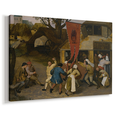The Peasant Dance (Detail: Tavern Background)-Pieter Bruegel the Elder-Gallery Wrapped Canvas-c. 1569