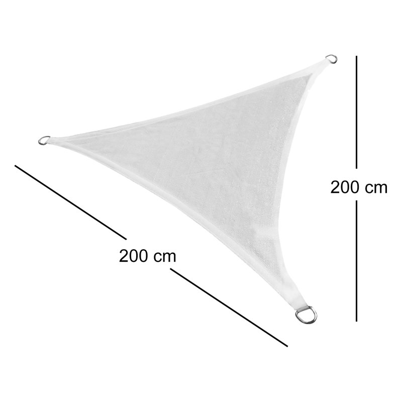 Durain Triangular Sun Shade Sail, 200cm W x 200cm L x 200cm D, Cream