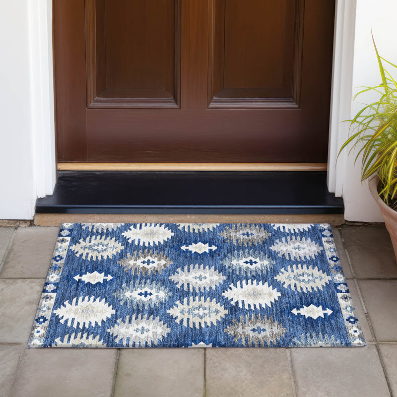 Chayden Flatweave Washable Southwestern Indoor / Outdoor Rug, Rectangle 1'8" x 2'6"