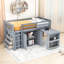 Twin Loft Bed With Storage Cabinets, Desk, And Safety Features-1184576608