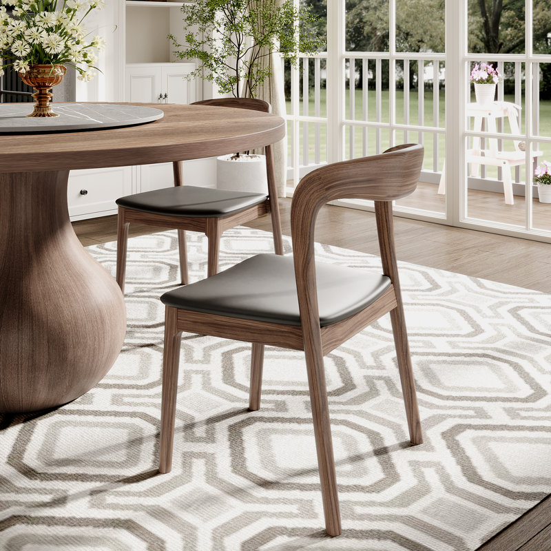 Table de salle à manger en noyer foncé, Brun / Gris, H 29,5 po x L 53,1 po x l 53,15 po