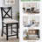 Dining Chairs Only, Wooden Counter Height Dining Chairs Set Of 4, Kitchen Chair With Padded Seat, Upholstered Side Chair For Dining Room, Living Room, Kitchen, Black & Beige Two Tone