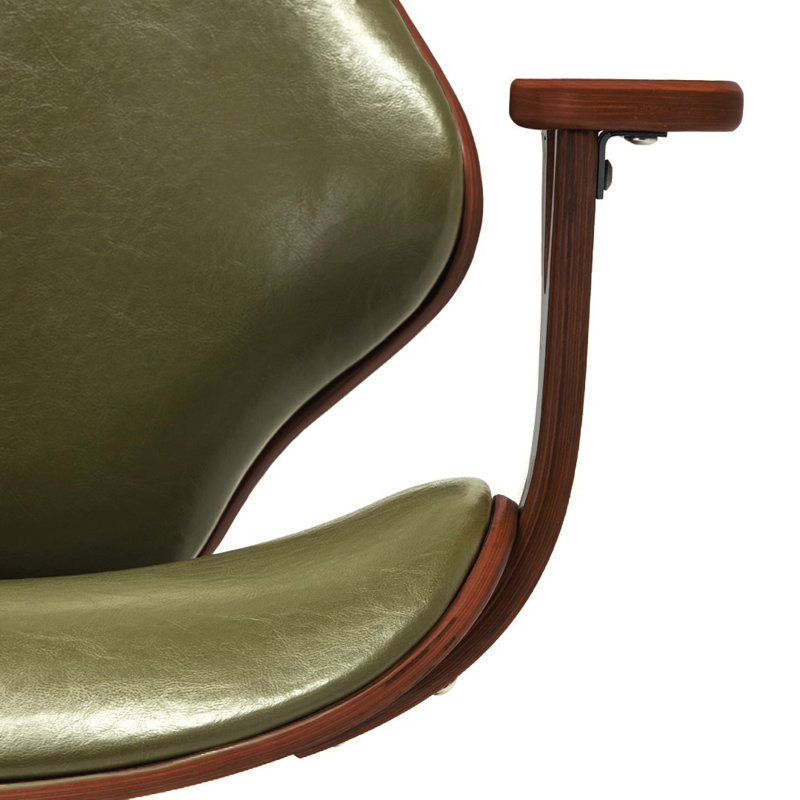 Barri Faux Leather Mid-Century Office Chair, Green