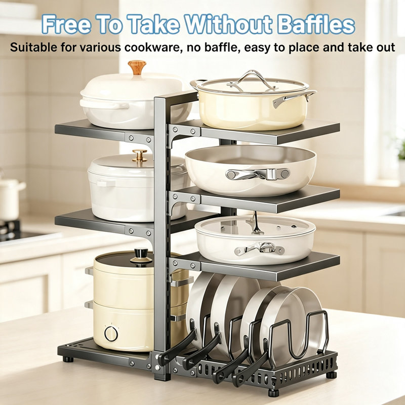 Carbon Steel Countertop / Cabinet Pot Rack