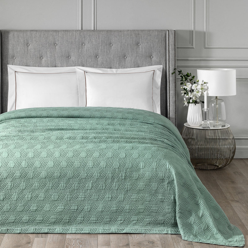 Maisie Sateen Coverlet, Green