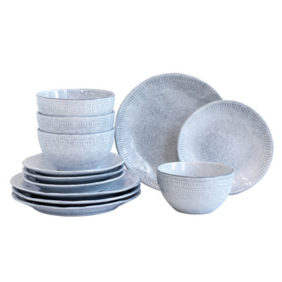 12 Piece Stoneware Dinnerware Set - Service for 4