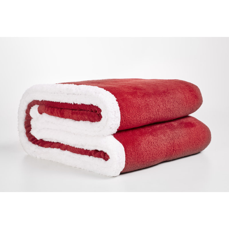Plain Weave / Muslin Throw Blanket, 150cm W x 200cm L, Red