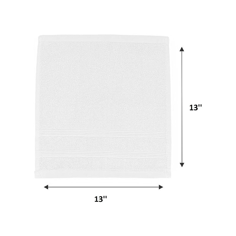 Genadijus 100% Cotton Midweight Washcloth, White