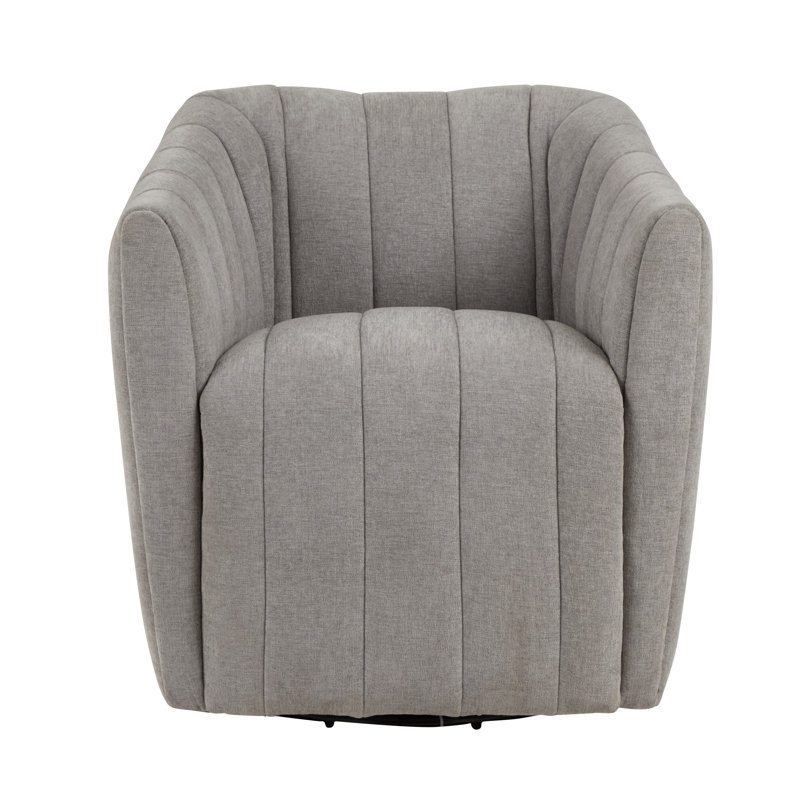 Finley Upholstered Swivel Accent Chair, Taupe